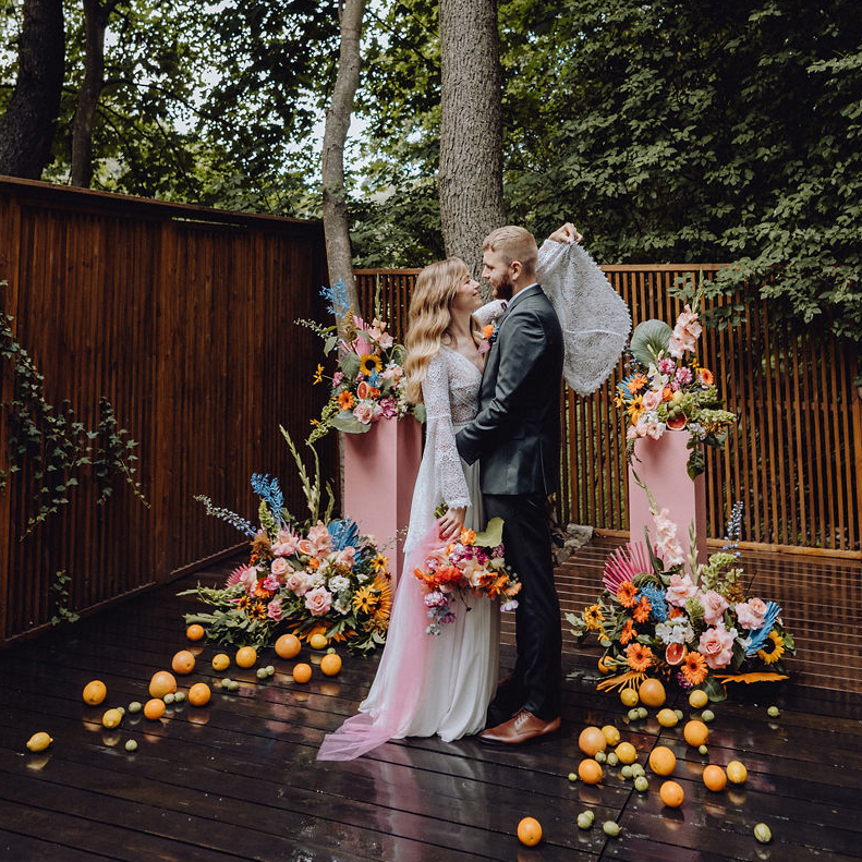 dekoracje ślubne bukiet ślubny kolorowe wesele sala weselna Gdańsk Sopot Gdynia Kalinówka